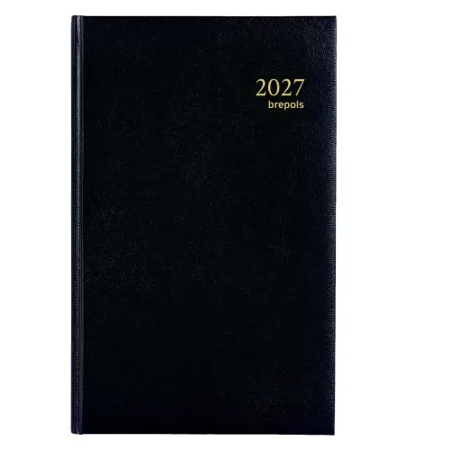 Agenda journalier 2027 Brepols Saturnus basic - 13,3x20,8 cm - Noir - 1j/page - BREPOLS