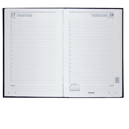 Agenda journalier 2027 Brepols Saturnus basic - 13,3x20,8 cm - Noir - 1j/page - BREPOLS