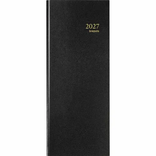 Agenda journalier banque 1 volume - 14,3x32,5 cm - Noir - Janvier à décembre - BREPOLS