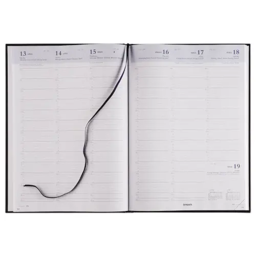 Agenda semainier  Omega - 21x29cm - Noir - Janvier &agrave; d&eacute;cembre - BREPOLS 