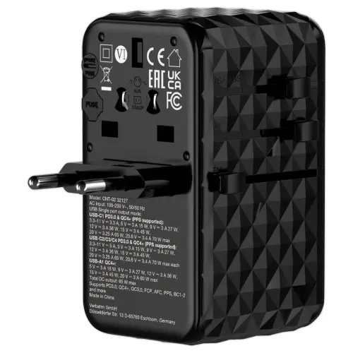 Adaptateur universel de voyage 85W GaN 