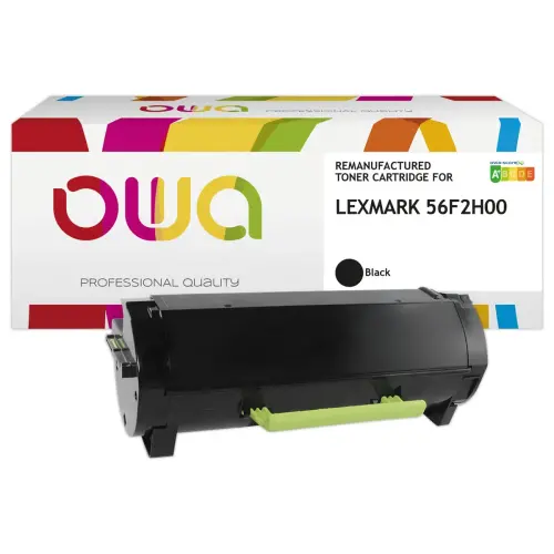 Toner &eacute;quivalent Lexmark 56F2H00 haute capacit&eacute; - Noir - Owa 