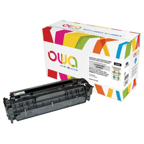 Toner &eacute;q. CANON 718BK, HP CC530A - Noir - OWA 
