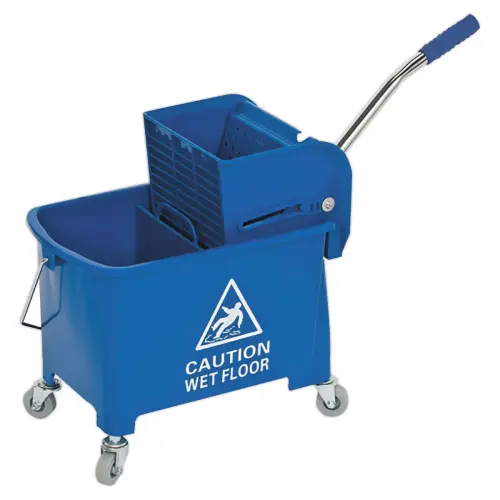 Chariot de lavage double bac avec presse latéral