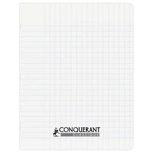 Cahier polypropyl&egrave;ne piq&ucirc;re Sey&egrave;s - A5+ 90g - 96 pages - Incolore - Conqu&eacute;rant 