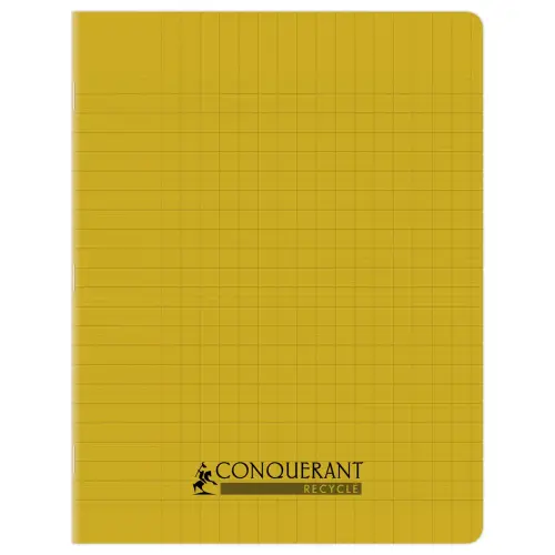 Cahier polypropyl&egrave;ne piq&ucirc;re Sey&egrave;s - A5+ 90g - 96 pages - Jaune - Conqu&eacute;rant 