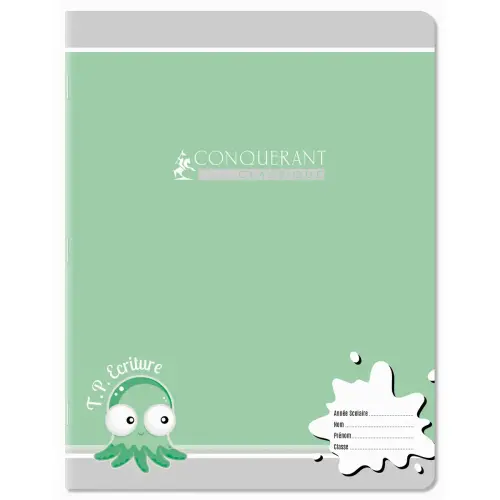 Cahier maternelle agrafé double ligne 18mm - A5+ 90g - 32 pages - Assortis - Conquérant