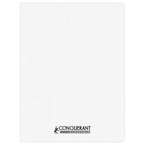Cahier polypropylène piqûre 5x5 - A4+ 90g - 96 pages - Conquérant