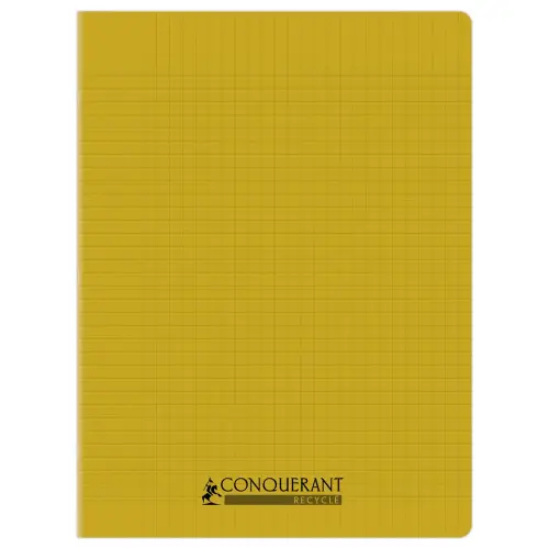 Cahier polypropyl&egrave;ne piq&ucirc;re Sey&egrave;s - A4+ 90g - 96 pages - Jaune - Conqu&eacute;rant 