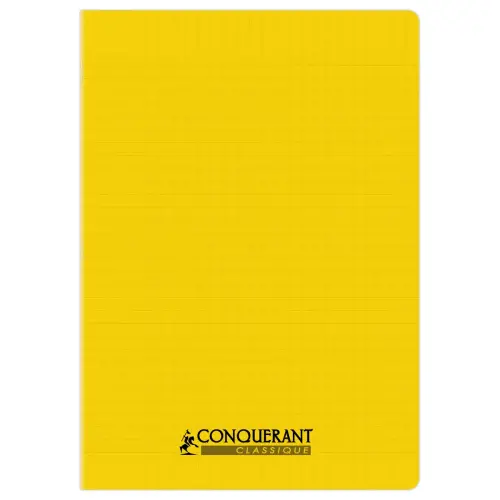 Cahier polypropyl&egrave;ne piq&ucirc;re Sey&egrave;s - A4 90g - 96 pages - Jaune - Conqu&eacute;rant 