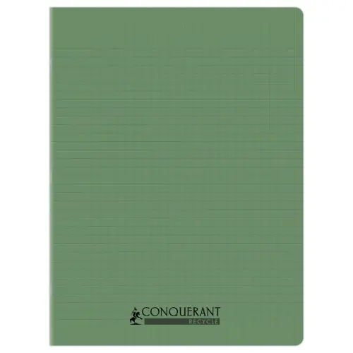 Cahier polypropylène piqûre Seyès - A4+ 90g - 96 pages - Vert - Conquérant