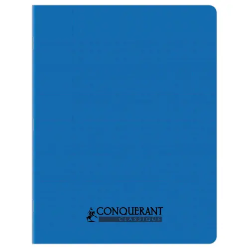 Cahier polypropylène piqûre Seyès - A5+ 90g - 96 pages - Bleu - Conquérant