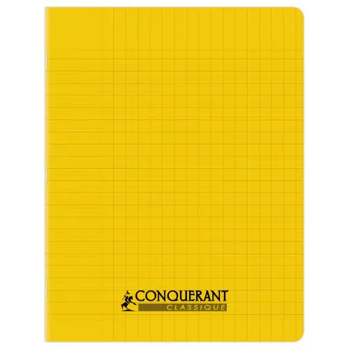 Cahier polypropylène piqûre Seyès - A5+ 90g - 96 pages - Jaune - Conquérant