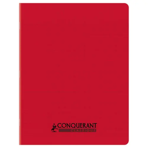 Cahier polypropylène piqûre 96P SEYES 170X220 90g rouge