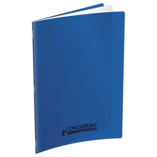 Cahier polypropyl&egrave;ne piq&ucirc;re Sey&egrave;s - A4 90g - 48 pages - Bleu - Conqu&eacute;rant 
