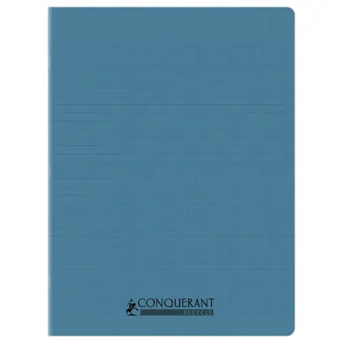 Cahier polypropyl&egrave;ne piq&ucirc;re Sey&egrave;s - A4+ 90g - 96 pages - Bleu - Conqu&eacute;rant 