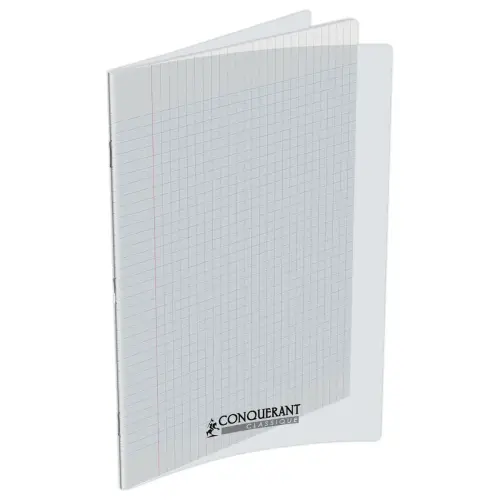 Cahier polypropylène piqûre Seyès - A4+ 90g - 96 pages - Incolore - Conquérant