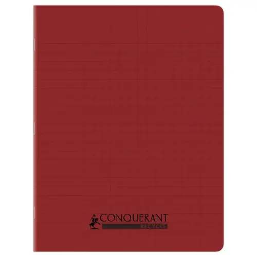 Cahier polypropylène piqûre 96P SEYES 170x220 90g - 90% recyclé rouge