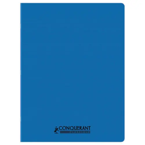Cahier polypropylène piqûre Seyès - A4+ 90g - 48 pages - Bleu - Conquérant
