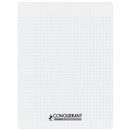 Cahier polypropylène piqûre Seyès - A4+ 90g - 48 pages - Incolore - Conquérant