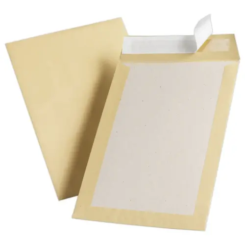 100 Pochettes avec dos renforcé en carton rigide - 120g - 260 x 330 mm - Papier brun - GPV