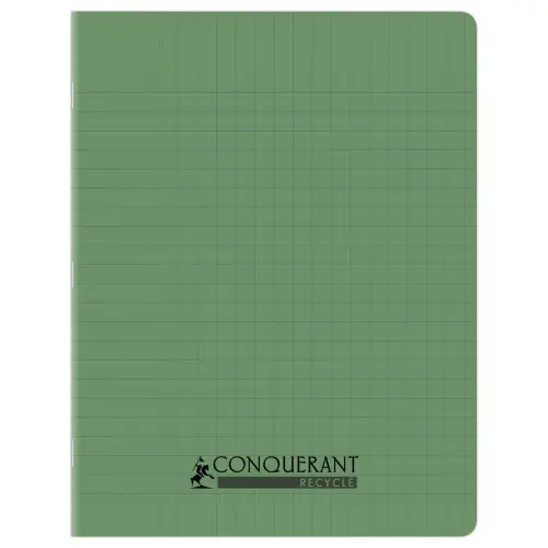 Cahier polypropylène piqûre Seyès - A5+ 90g - 96 pages - Vert - Conquérant