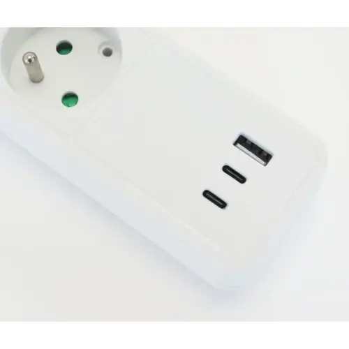 Blocs 3 prises - Avec USB et interrupteur - C&acirc;ble 1,5m 