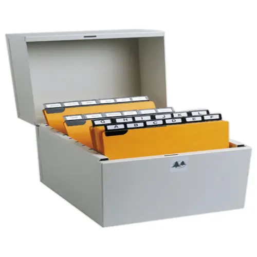 Boîte à fiches Metalib - Classement de 500 fiches horizontales - 125x200mm - Gris - EXACOMPTA