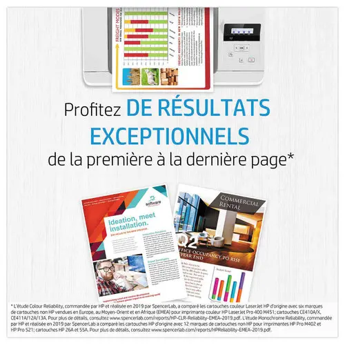 HP 307A CE742A toner jaune