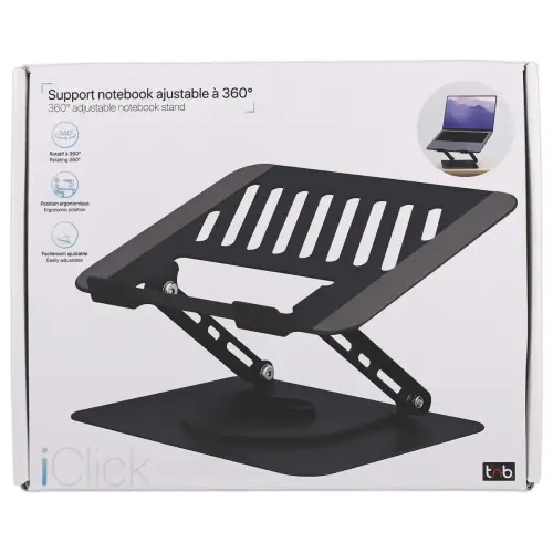 Support notebook rotatif 360° en métal iClick - Gris
