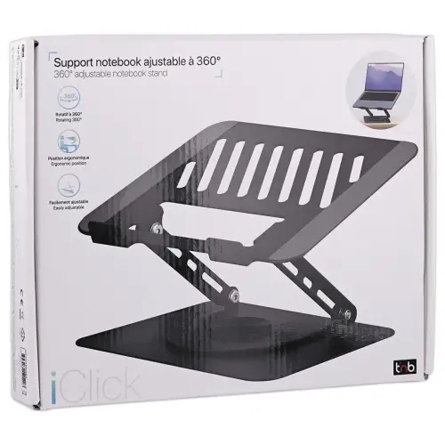 Support notebook rotatif 360° en métal iClick - Gris