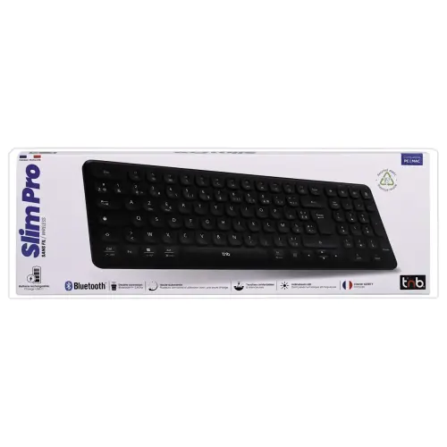 Clavier sans fil rechargeable SLIM PRO Azerty - Noir 