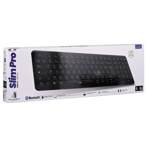 Clavier sans fil rechargeable SLIM PRO Azerty - Noir 