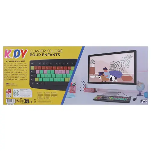 Clavier filaire coloré pour enfants KID - Noir
