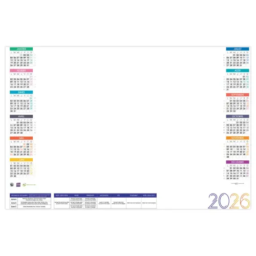Bloc sous-main annuel - 54 x 38,5 cm