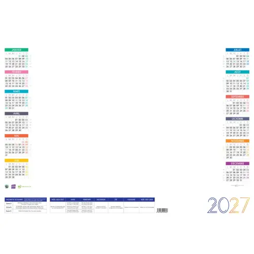 Bloc sous-main annuel - 54 x 38,5 cm