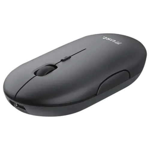 Souris sans fil PUCK ultra-plate rechargeable noire 