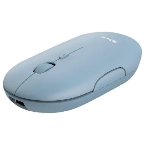Souris sans fil PUCK ultra-plate rechargeable bleue