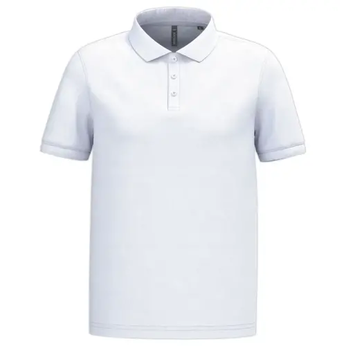 Polo piqué homme - Manches courtes - Taille XXL - Blanc