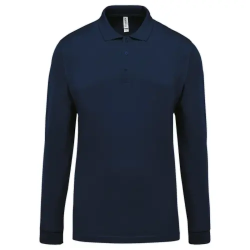 Polo homme - Manches longues - Taille M - Marine 