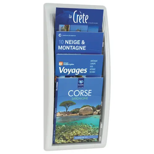 Présentoir mural blanc Quick Fit - PAPERFLOW - 4 cases A4
