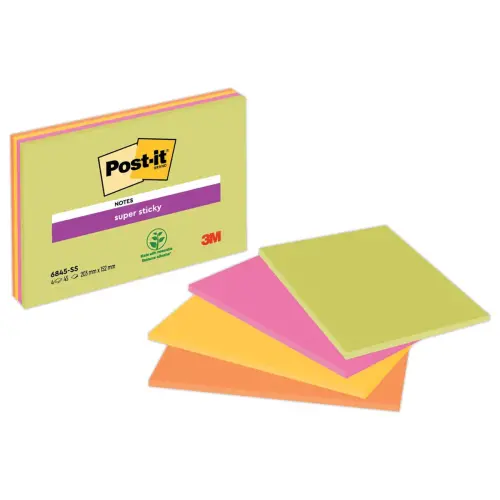 4 Blocs Meeting notes super sticky - 20 x 15,2 cm - Post-It