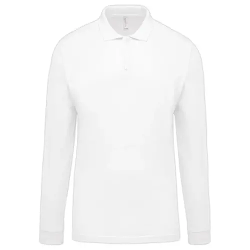 Polo homme - Manches longues - Taille S - Blanc