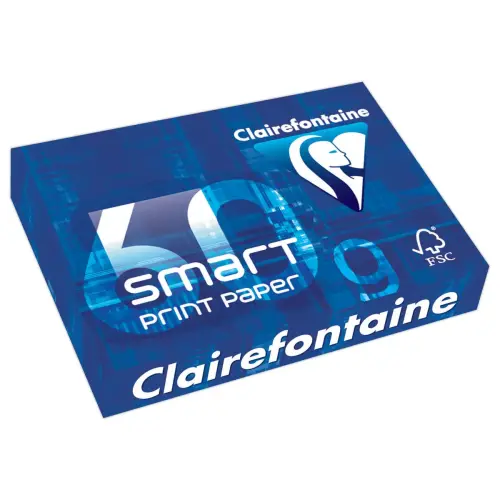 5 Ramettes de 500 feuilles de papier blanc SMART - A4 - 60g - CLAIREFONTAINE