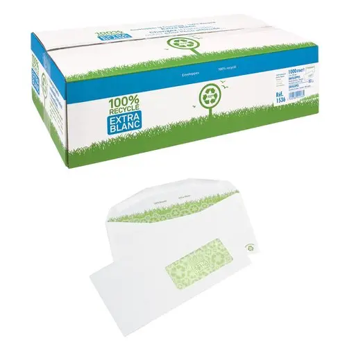 1000 Enveloppes - 80g - 114x229mm - sans fenêtre - GPV