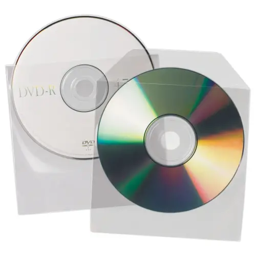 100 Pochettes CD/DVD transparentes avec rabat - 3L