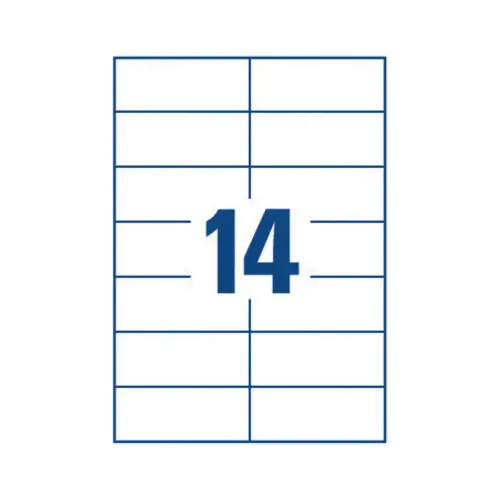 100 planches de 14 &eacute;tiquettes blanches multi-usages AVERY 105x42mm 