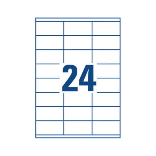 100 planches de 24 &eacute;tiquettes blanches multi-usages -70x35mm - AVERY 