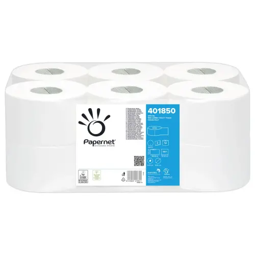 12 Rouleaux de papier toilette mini Jumbo - Double épaisseur - Papernet