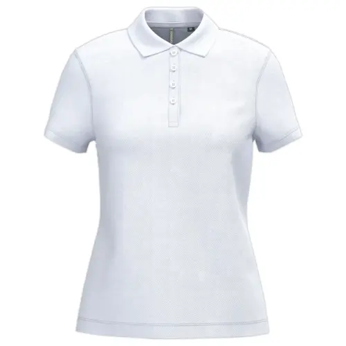 Polo femme - Manches courtes - Taille 3XL - Blanc 